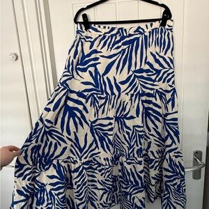 Primark Blue and White A-Line Skirt